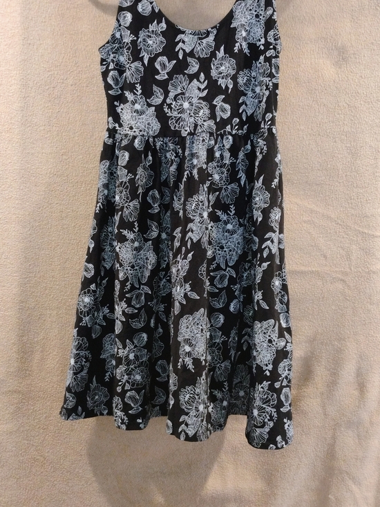 dip Dresses & Skirts - dip Black Floral Midi Dress with White Print